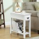 Honhorrs Pair of Two-Tier Sofa End Tables with Individual Drawers, Open Lower Shelves and Table Tops