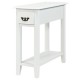 Honhorrs Pair of Two-Tier Sofa End Tables with Individual Drawers, Open Lower Shelves and Table Tops