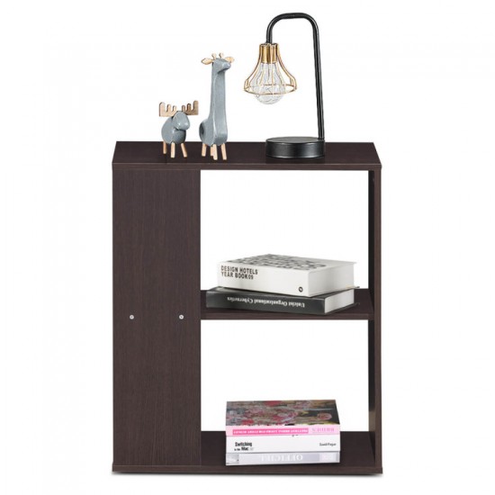 Honhorrs Three-Tier Open End Table, Engineered-Wood Shelves for Sofa-Side and Bedside Organization