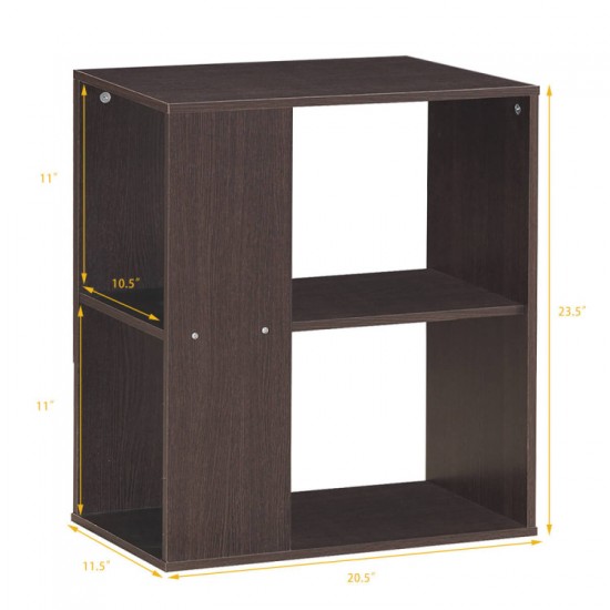 Honhorrs Three-Tier Open End Table, Engineered-Wood Shelves for Sofa-Side and Bedside Organization