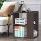 Honhorrs Three-Tier Open End Table, Engineered-Wood Shelves for Sofa-Side and Bedside Organization