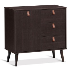 XVX Three-Drawer Storage Sideboard, Enclosed Cabinet with Adjustable Shelf and Display Tabletop
