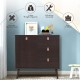 Honhorrs Three-Drawer Storage Sideboard, Enclosed Cabinet with Adjustable Shelf and Display Tabletop