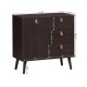 Honhorrs Three-Drawer Storage Sideboard, Enclosed Cabinet with Adjustable Shelf and Display Tabletop