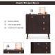 Honhorrs Three-Drawer Storage Sideboard, Enclosed Cabinet with Adjustable Shelf and Display Tabletop