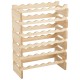 Honhorrs 36-Bottle Modular Wooden Wine Rack with Stackable Sections and Horizontal Bottle Rests