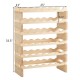 Honhorrs 36-Bottle Modular Wooden Wine Rack with Stackable Sections and Horizontal Bottle Rests