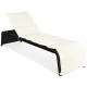Honhorrs Cushioned Rattan Patio Chaise with Five Backrest Positions, Steel Frame and Adjustable Feet