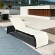 Honhorrs Cushioned Rattan Patio Chaise with Five Backrest Positions, Steel Frame and Adjustable Feet