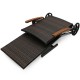 Honhorrs Aluminum Folding Patio Chaise, Seven Recline Settings with Rattan, Cushion and Two Wheels