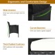 Honhorrs Wicker Patio Conversation Furniture with Curved Backs, Zippered Cushions and Glass Table