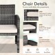 Honhorrs Four-Piece Wicker Patio Set, Loveseat and Armchairs with a Tempered Glass Coffee Table