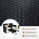 Honhorrs Four-Piece PE Wicker Patio Seating, Zippered Cushions with Steel Frames and Glass Table