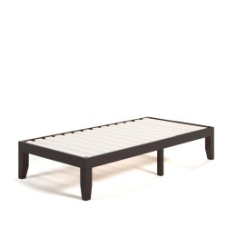 Honhorrs Twin Rubberwood Platform Bed, Fourteen Poplar Slats and 10.5-Inch Under-Bed Storage Space