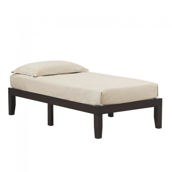 Honhorrs Twin Rubberwood Platform Bed, Fourteen Poplar Slats and 10.5-Inch Under-Bed Storage Space