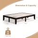 Honhorrs Full-Size Rubberwood Bed Frame, Fourteen Poplar Slats with Ten Legs and Under-Bed Storage