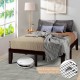 Honhorrs Full-Size Rubberwood Bed Frame, Fourteen Poplar Slats with Ten Legs and Under-Bed Storage
