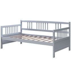 Twin Pine Wood Daybed by Honhorrs — Three Side Rails, Slatted Mattress Support and Under-Bed Space