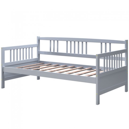 Twin Pine Wood Daybed by Honhorrs — Three Side Rails, Slatted Mattress Support and Under-Bed Space