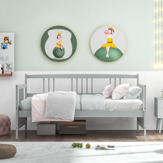 Twin Pine Wood Daybed by Honhorrs — Three Side Rails, Slatted Mattress Support and Under-Bed Space