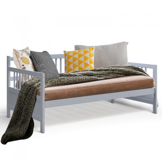 Twin Pine Wood Daybed by Honhorrs — Three Side Rails, Slatted Mattress Support and Under-Bed Space