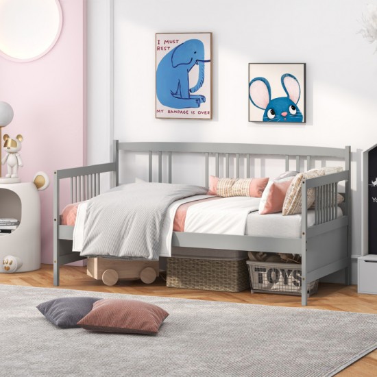 Twin Pine Wood Daybed by Honhorrs — Three Side Rails, Slatted Mattress Support and Under-Bed Space