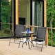 Honhorrs Two Folding Patio Recliners, Adjustable Fabric Backrests with Powder-Coated Steel Frames