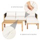 Honhorrs Three-Piece Acacia Patio Sofa Set, Rope Armrest Detail and Removable Seat and Back Cushions