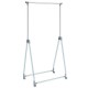 Adjustable Folding Clothes Rack by Honhorrs, Metal Hanging Rod, Triangular Base and Lockable Casters