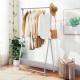 Adjustable Folding Clothes Rack by Honhorrs, Metal Hanging Rod, Triangular Base and Lockable Casters