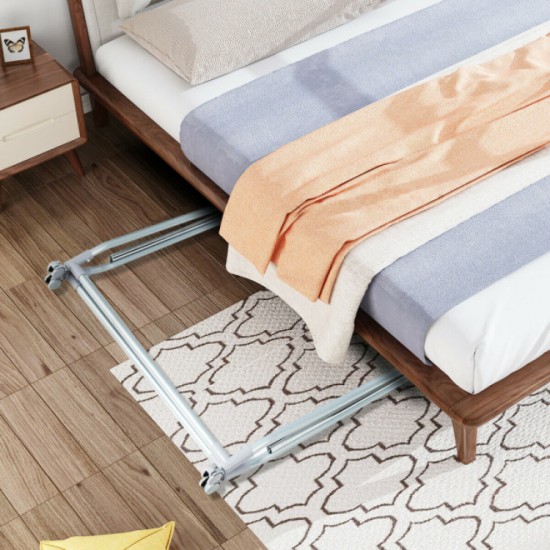 Adjustable Folding Clothes Rack by Honhorrs, Metal Hanging Rod, Triangular Base and Lockable Casters