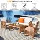 Honhorrs Four-Piece Acacia Patio Set, Two Chairs, Loveseat and Coffee Table with Removable Cushions