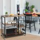 Honhorrs Rolling Industrial Baker's Rack, Three Storage Levels with Mesh Basket and Three S-Hooks