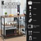 Honhorrs Rolling Industrial Baker's Rack, Three Storage Levels with Mesh Basket and Three S-Hooks