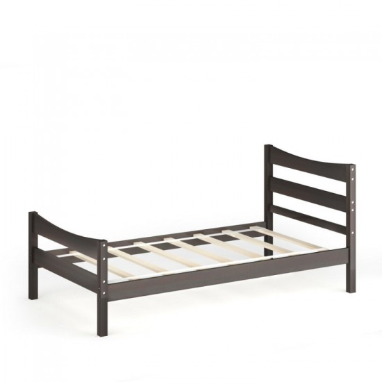 Honhorrs Twin Pine Platform Bed Frame: Plywood Mattress Slats, Headboard, Footboard and Open Base