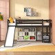 Honhorrs Low Twin Loft Bed Frame with Slide, Ladder, Guardrails and Open Space Beneath the Bed