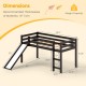 Honhorrs Low Twin Loft Bed Frame with Slide, Ladder, Guardrails and Open Space Beneath the Bed