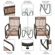Honhorrs Three-Piece Wicker Patio Set, Two Wide Armchairs and Glass Side Table with Adjustable Feet