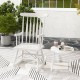 Honhorrs Rubberwood Rocking Chair, High Slatted Back with Curved Armrests and Contoured Garden Seat