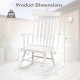 Honhorrs Rubberwood Rocking Chair, High Slatted Back with Curved Armrests and Contoured Garden Seat