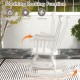 Honhorrs Rubberwood Rocking Chair, High Slatted Back with Curved Armrests and Contoured Garden Seat