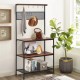 Honhorrs 4-Tier Open Kitchen Storage Rack with Mesh Shelf, 11 S-Hooks and Adjustable Foot Pads