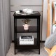 Honhorrs Pair of Three-Tier Bedside Tables, Open MDF Storage with Reinforced Bars and Floor Pads