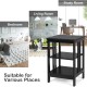 Honhorrs 3-Tier MDF Sofa Side Table with Open Storage Shelves, Rounded Corners and Floor Pads