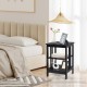 Honhorrs 3-Tier MDF Sofa Side Table with Open Storage Shelves, Rounded Corners and Floor Pads