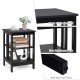Honhorrs 3-Tier MDF Sofa Side Table with Open Storage Shelves, Rounded Corners and Floor Pads