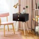 Honhorrs Midcentury Two-Drawer Bedside Table, Solid Wood Legs with Smooth Slides and Nonslip Feet