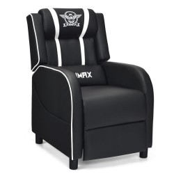Honhorrs PU Gaming Recliner, 90–160-Degree Backrest with Lumbar Massage, Footrest and Side Pockets
