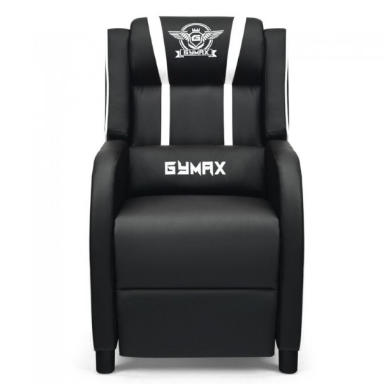 Honhorrs PU Gaming Recliner, 90–160-Degree Backrest with Lumbar Massage, Footrest and Side Pockets