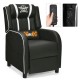 Honhorrs PU Gaming Recliner, 90–160-Degree Backrest with Lumbar Massage, Footrest and Side Pockets